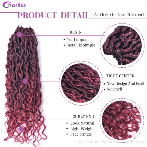 Solid Color Ombre River Goddess Locs With Curly Ending Faux Locs Crochet Braids South Africa Synthetic Bohemian Braiding Twists